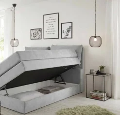 Boxspringbett Lissy hellgrau Liegefläche B/L: ca. 140x200 cm