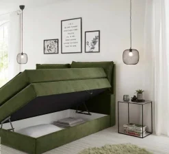 Boxspringbett Lissy olive Liegefläche B/L: ca. 140x200 cm