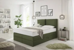 Boxspringbett Lissy olive Liegefläche B/L: ca. 140x200 cm