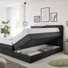 Boxspringbett Lissy schwarz Kunstleder Liegefläche B/L: ca. 160x200 cm