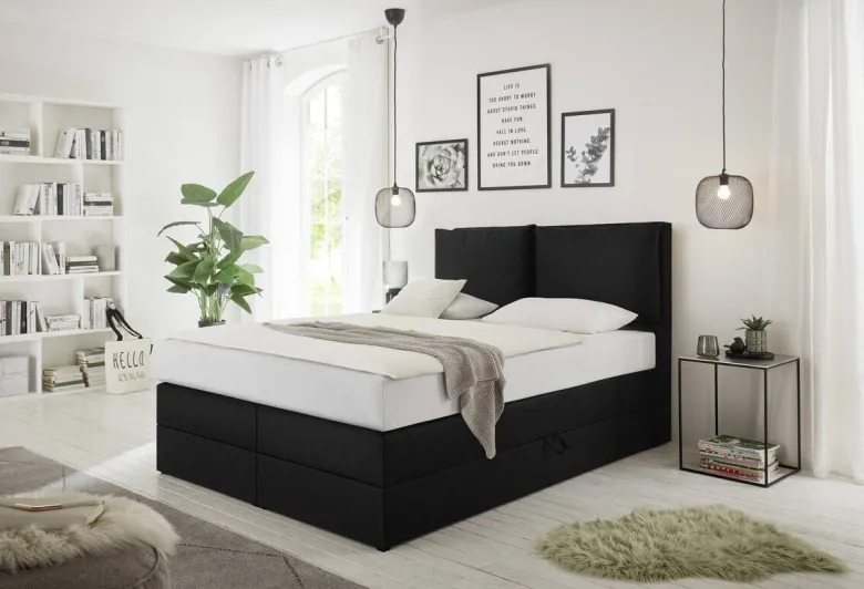 Boxspringbett Lissy schwarz Liegefläche B/L: ca. 140x200 cm