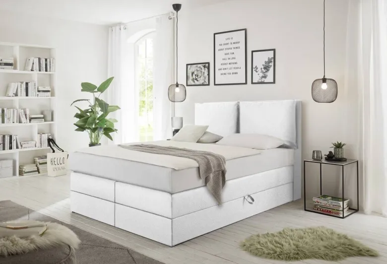 Boxspringbett Lissy weiß Liegefläche B/L: ca. 140x200 cm