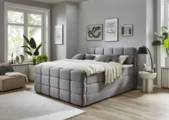 Boxspringbett Lugano hellgrau Liegefläche B/L: ca. 180x200 cm