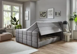 Boxspringbett Lugano hellgrau Liegefläche B/L: ca. 180x200 cm