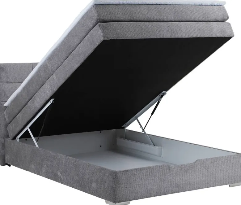 Boxspringbett Porto II grau Liegefläche B/L: ca. 140x200 cm