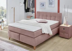Boxspringbett rosa Feinstruktur Liegefläche B/L: ca. 140x200 cm