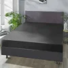 Boxspring Spannbetttuch anthrazit Baumwolle B/H/L: ca. 180x40x200 cm