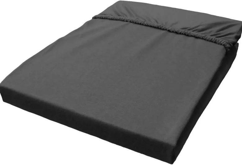 Boxspring Spannbetttuch anthrazit Baumwolle B/L: ca. 140x200 cm