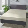 Boxspring Spannbetttuch ecru Baumwolle B/L: ca. 100x200 cm