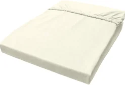 Boxspring Spannbetttuch ecru Baumwolle B/L: ca. 100x200 cm