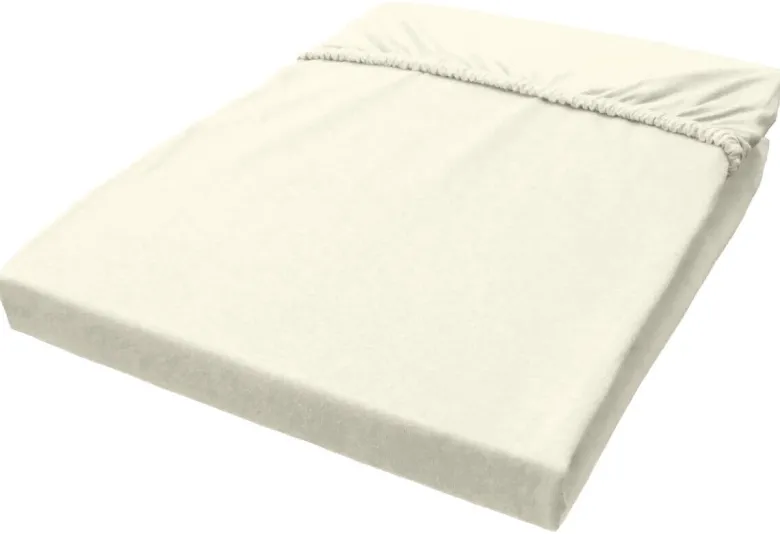 Boxspring Spannbetttuch ecru Baumwolle B/L: ca. 100x200 cm