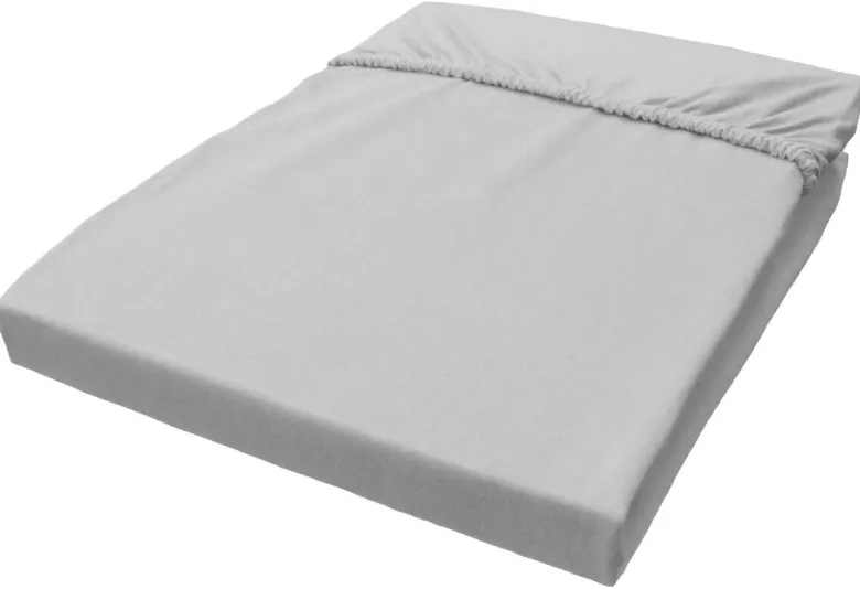 Boxspring Spannbetttuch silber Baumwolle B/L: ca. 140x200 cm