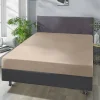 Boxspring Spannbetttuch taupe Baumwolle B/L: ca. 140x200 cm