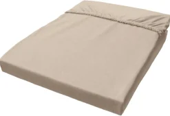 Boxspring Spannbetttuch taupe Baumwolle B/H/L: ca. 180x40x200 cm