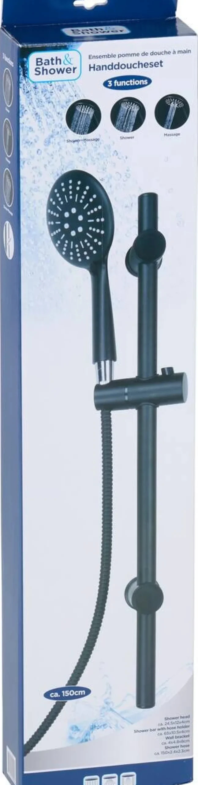Brausegarnitur schwarz B/H/T: ca. 16x71x13 cm