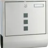 Briefkasten Edelstahl B/T/L: ca. 30,5x9,6x33,5 cm