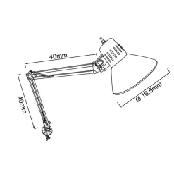 Brilliant Klemmleuchte Hobby 10802/06 schwarz Metall B/H/T: ca. 17x70x65 cm E27 1 Brennstellen