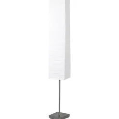 Brilliant Stehlampe Nerva 92603/75 titanfarbig weiß Metall Papier B/H/T: ca. 18x145x18 cm E14 2 Brennstellen