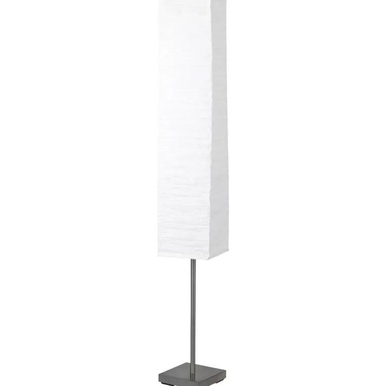 Brilliant Stehlampe Nerva 92603/75 titanfarbig weiß Metall Papier B/H/T: ca. 18x145x18 cm E14 2 Brennstellen