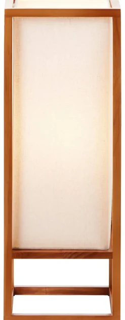 Brilliant Tischleuchte Seaside 93092/09 natur weiß Holz Textil B/H/T: ca. 20x53x20 cm E27 1 Brennstellen