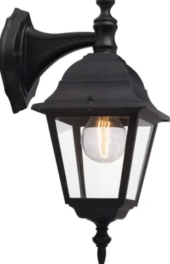 Brilliant Wandleuchte Newport 44282/06 schwarz klar Metall Glas B/H/T: ca. 14,5x34x19,5 cm E27 1 Brennstellen