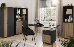Büroschrank Hank schwarz matt B/H/T: ca. 100,1x83,6x41 cm