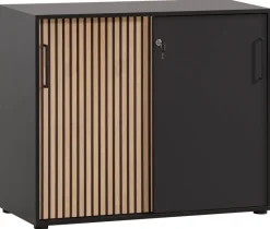 Büroschrank Hank schwarz matt B/H/T: ca. 100,1x83,6x41 cm