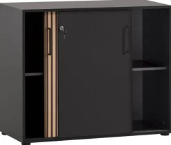 Büroschrank Hank schwarz matt B/H/T: ca. 100,1x83,6x41 cm
