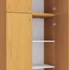 Büroschrank Lona buche Nachbildung weiß B/H/T: ca. 70x200x39 cm