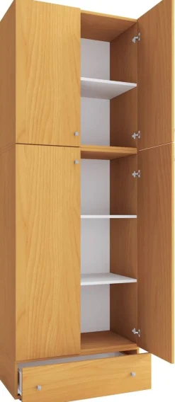 Büroschrank Lona buche Nachbildung weiß B/H/T: ca. 70x200x39 cm