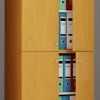 Büroschrank Lona buche Nachbildung weiß B/H/T: ca. 70x223x39 cm