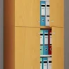 Büroschrank Lona buche Nachbildung weiß B/H/T: ca. 70x240x39 cm