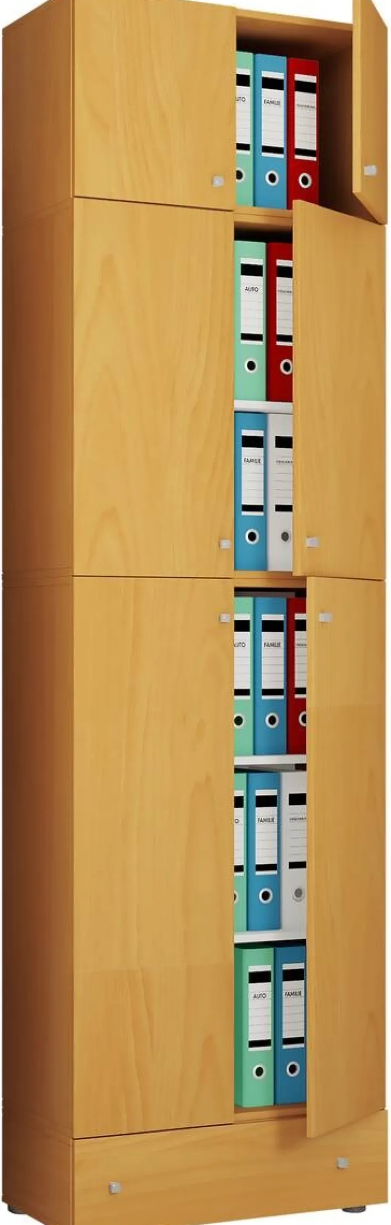 Büroschrank Lona buche Nachbildung weiß B/H/T: ca. 70x240x39 cm