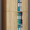 Büroschrank Lona Eiche Sonoma Nachbildung weiß B/H/T: ca. 70x240x39 cm