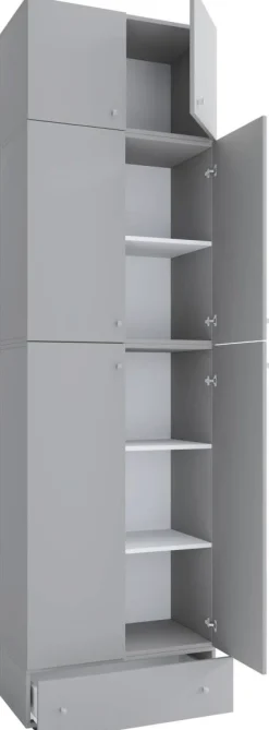 Büroschrank Lona grau weiß B/H/T: ca. 70x240x39 cm