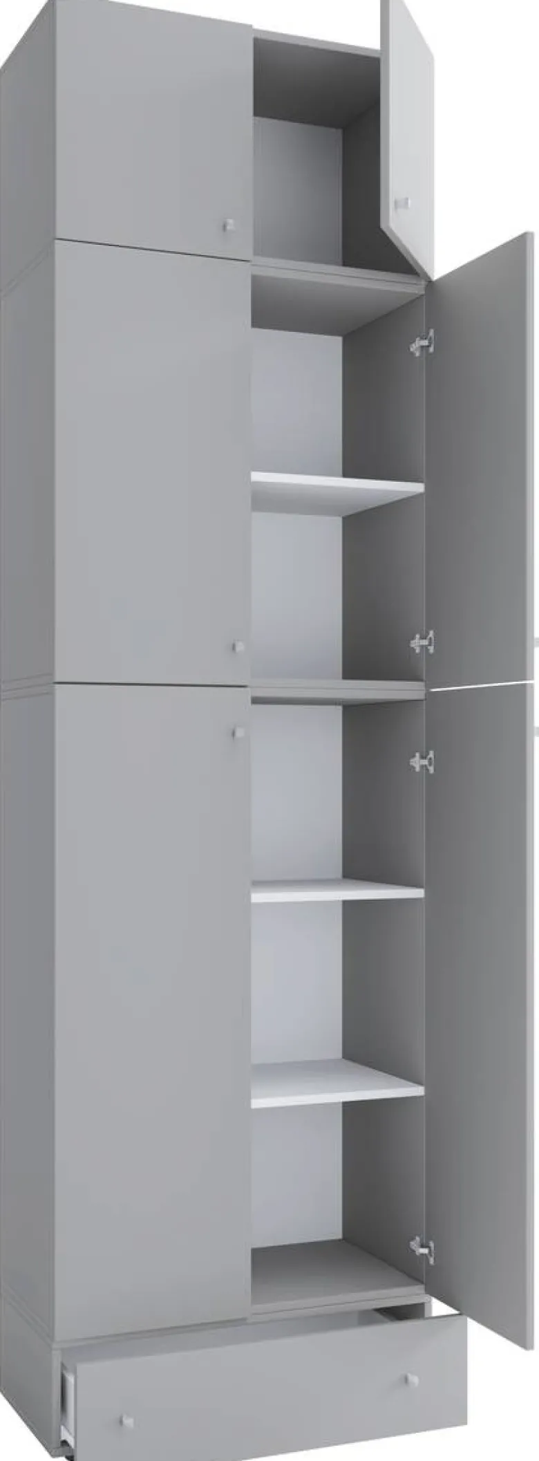 Büroschrank Lona grau weiß B/H/T: ca. 70x240x39 cm