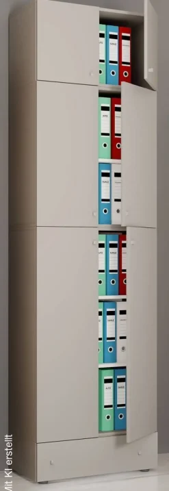 Büroschrank Lona grau weiß B/H/T: ca. 70x240x39 cm