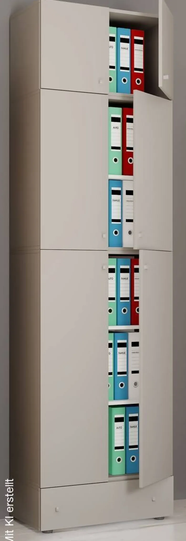 Büroschrank Lona grau weiß B/H/T: ca. 70x240x39 cm