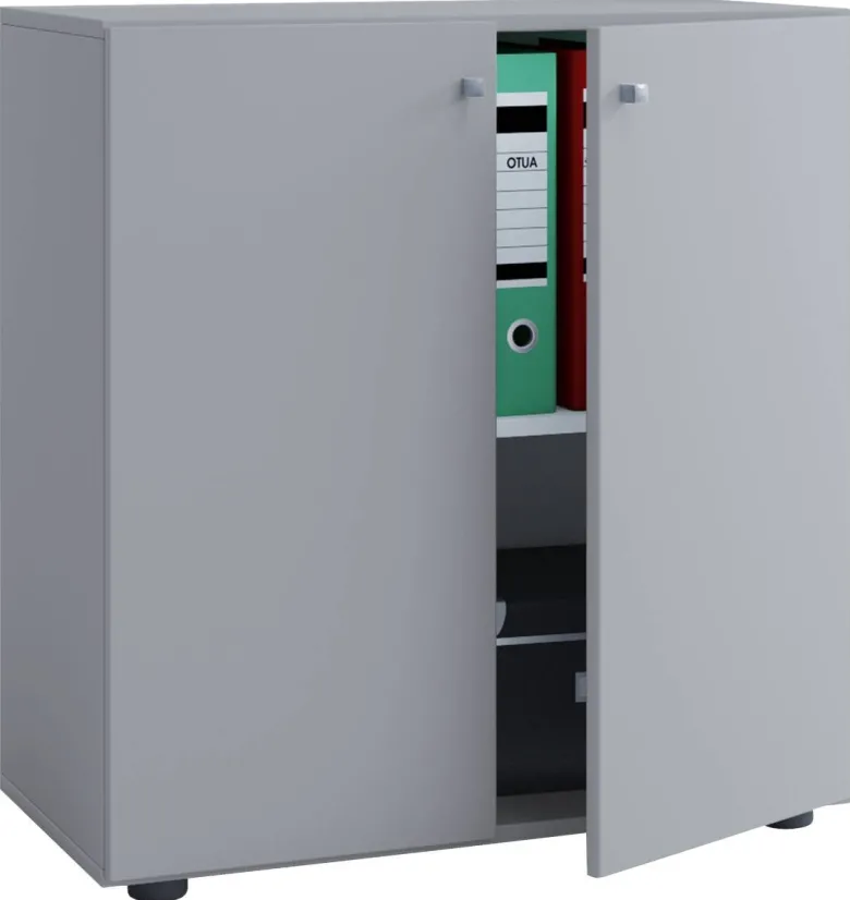 Büroschrank Lona L grau weiß B/H/T: ca. 70x74x39 cm