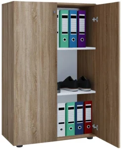 Büroschrank Lona XL Eiche Sonoma Nachbildung weiß B/H/T: ca. 70x110x39 cm