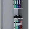 Büroschrank Lona XL grau weiß B/H/T: ca. 70x110x39 cm