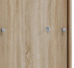 Büroschrank Lona XL mit Schiebetüren Eiche Sonoma Nachbildung weiß B/H/T: ca. 70x110x37 cm