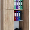 Büroschrank Lona XXL Eiche Sonoma Nachbildung weiß B/H/T: ca. 70x183x39 cm