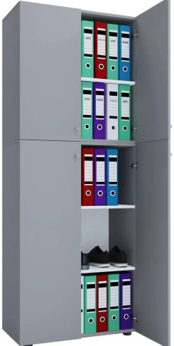 Büroschrank Lona XXL grau weiß B/H/T: ca. 70x183x39 cm