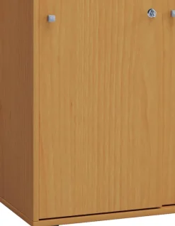 Büroschrank Lona XXL mit Schiebetüren buche Nachbildung weiß B/H/T: ca. 70x184x37 cm