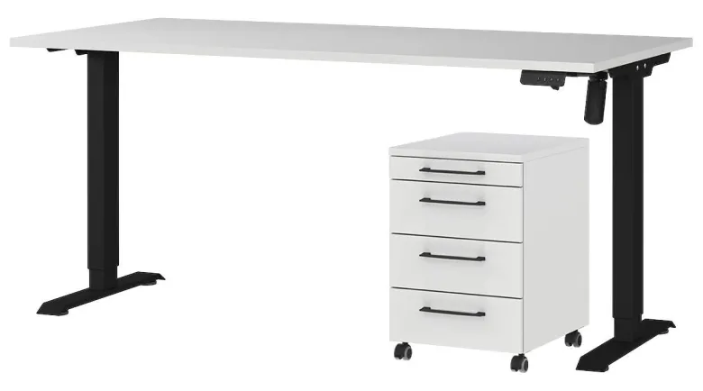 Büro-Sets 9750-581 Lichtgrau schwarz B/H/T: ca. 217x119x80 cm
