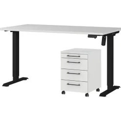 Büro-Sets 9749-581 Lichtgrau schwarz B/H/T: ca. 197x119x80 cm