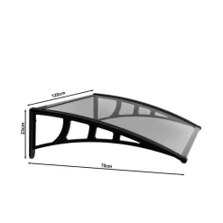 Brosplast Vordach schwarz B/H/L: ca. 120x23x70 cm