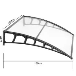 Brosplast Vordach transparent B/H/L: ca. 120x23x105 cm