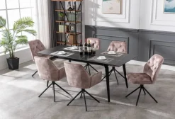 byLIVING Sessel SARINA 2er-Set beige Vintage Samt Metall B/H/T: ca. 59,5x89x62 cm